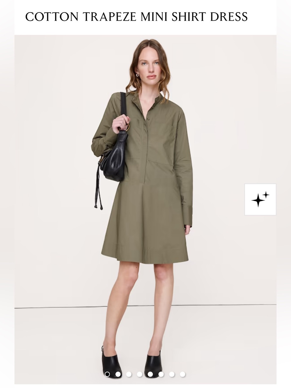 Banana Republic Olive Green Long Sleeve Mini Dress